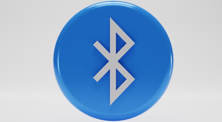 Логото на Bluetooth върху син кръг