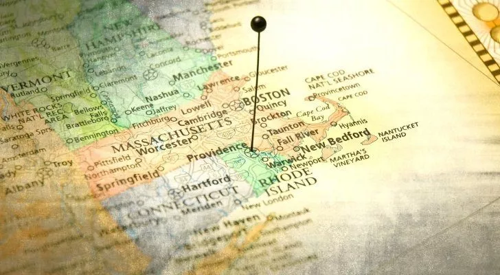 Карта, показваща, че Роуд Айлънд всъщност не е остров!