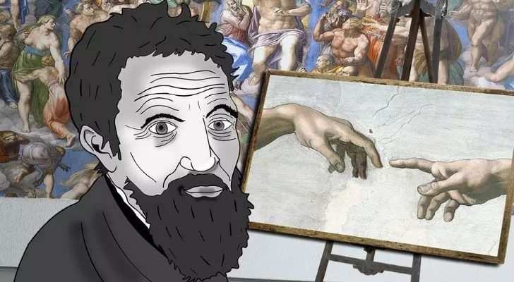 Карикатура на Микеланджело
