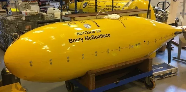 Boaty McBoatface, изписано отстрани на една от подводниците