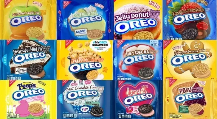 Много различни пакети Oreos