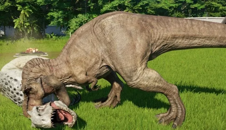 T-Rex яде друг динозавър.