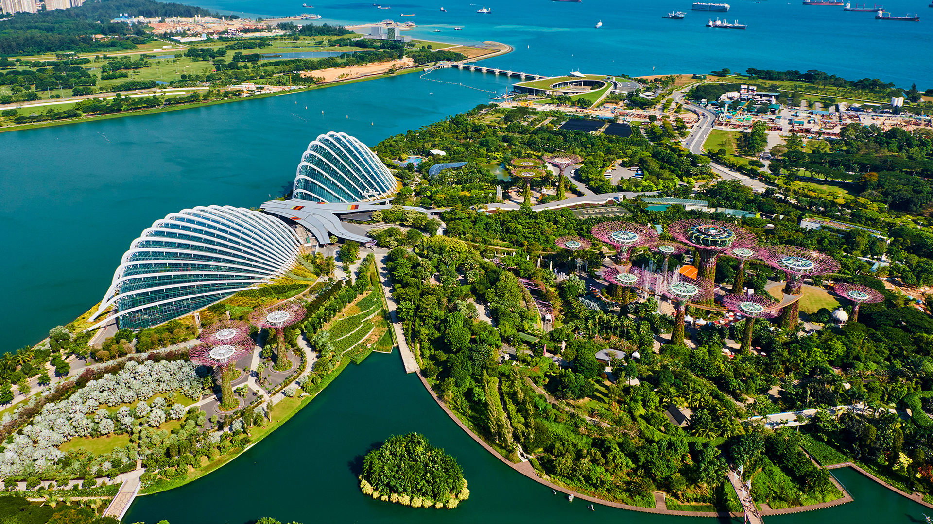 Сингапур, Марина Бей, Градина край залива, ботаническа градина, Супертри Гроув и Облачна гора.
