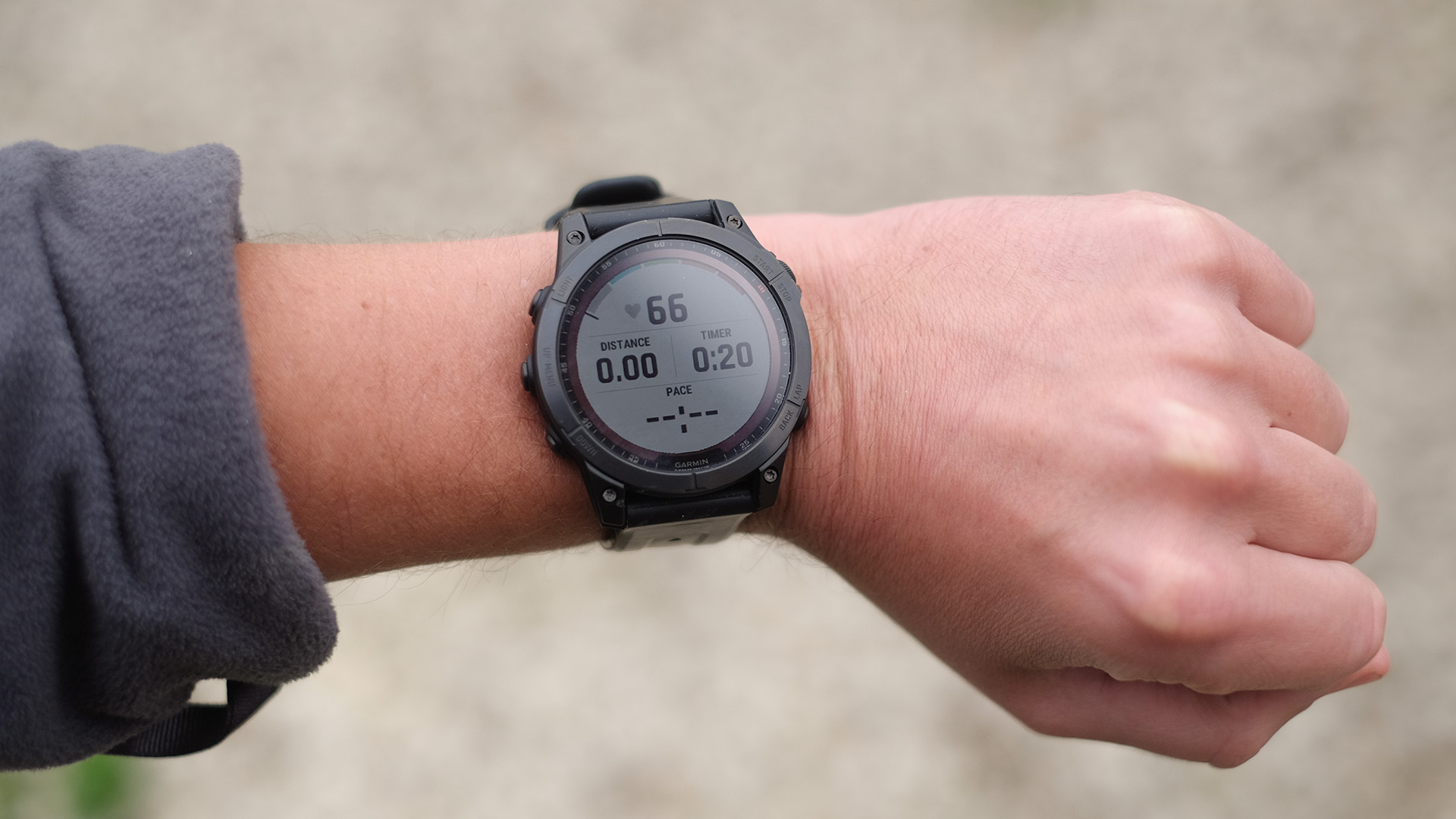 Garmin Fenix 7 Sapphire Solar being tested on person's wrist