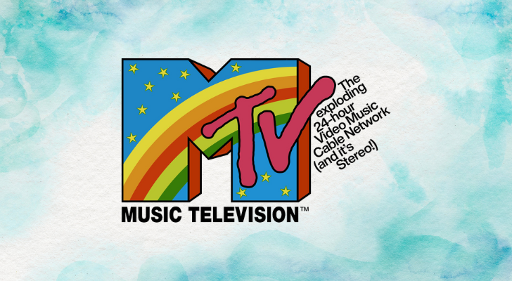 Логото на MTV със специална украса с дъга и звезди